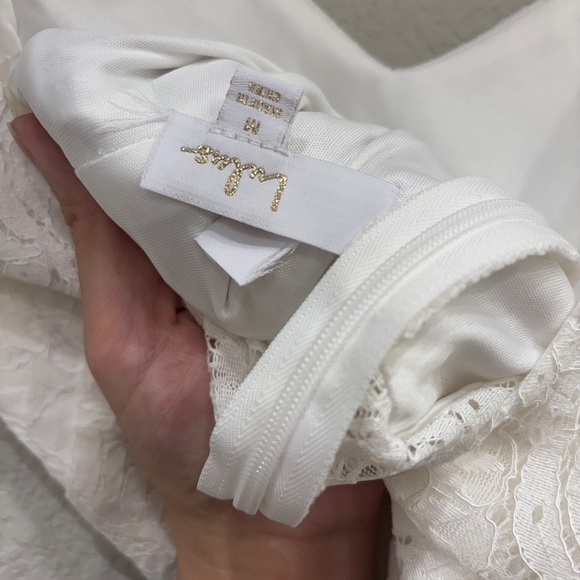 Sz M - NWOT Lulus Beloved Eternity White Lace Sleeveless Backless Maxi Dress - Picture 6 of 9